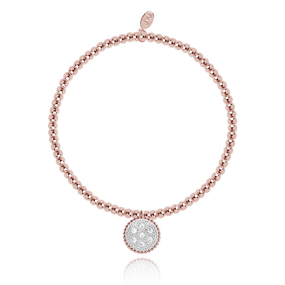 Joma Jewellery Boho rosegold coin with pave crystal design - Gifteasy Online