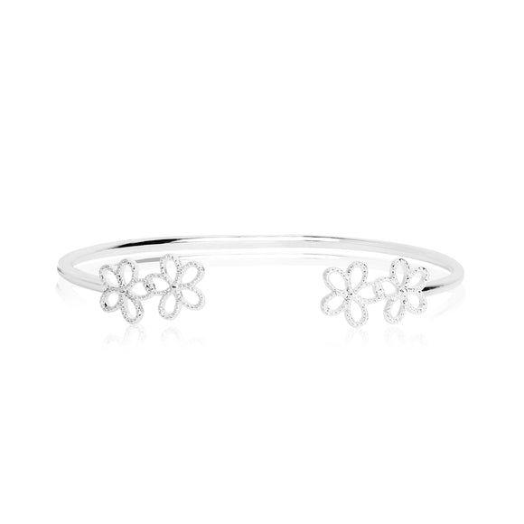 Joma Jewellery Daisy Bangle with Silver Glittter Flower Design - Gifteasy Online