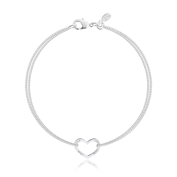 Joma Jewellery Silver Message Heart Bracelet 'Love' - Gifteasy Online
