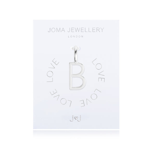 Joma Jewellery Silver Letter Charm 'B' - Gifteasy Online