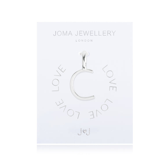 Joma Jewellery Silver Letter Charm 'C' - Gifteasy Online