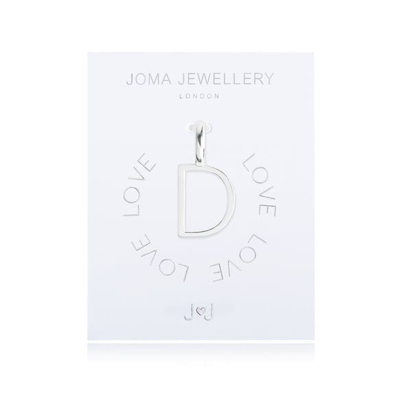 Joma Jewellery Silver Letter Charm 'D' - Gifteasy Online