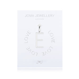 Joma Jewellery Silver Letter Charm 'E' - Gifteasy Online