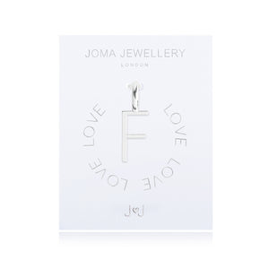 Joma Jewellery Silver Letter Charm 'F' - Gifteasy Online