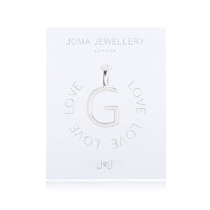 Joma Jewellery Silver Letter Charm 'G' - Gifteasy Online