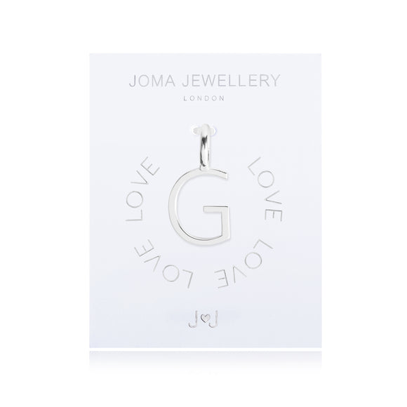 Joma Jewellery Silver Letter Charm 'G' - Gifteasy Online