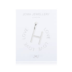 Joma Jewellery Silver Letter Charm 'H' - Gifteasy Online