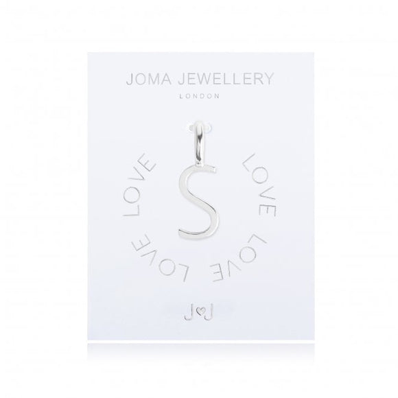 Joma Jewellery Silver Letter Charm 'S' - Gifteasy Online