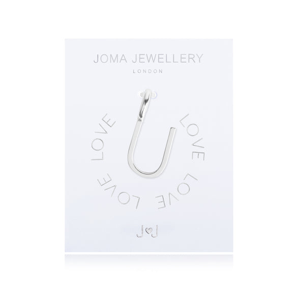 Joma Jewellery Silver Letter Charm 'U' - Gifteasy Online