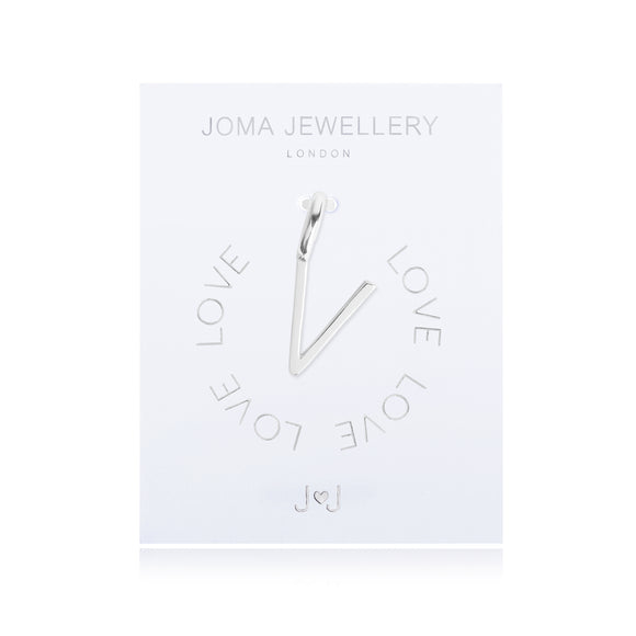 Joma Jewellery Silver Letter Charm 'V' - Gifteasy Online