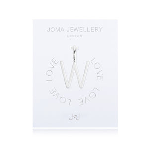 Joma Jewellery Silver Letter Charm 'W' - Gifteasy Online