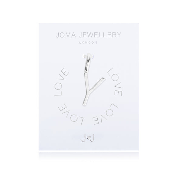 Joma Jewellery Silver Letter Charm 'Y' - Gifteasy Online