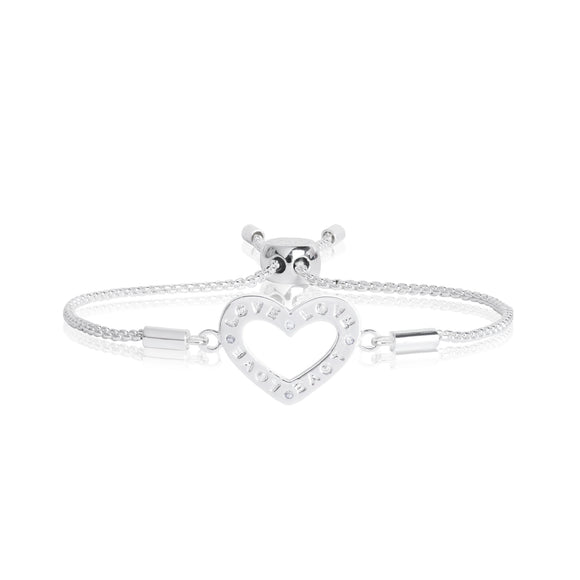 Joma Jewellery  Silver Message 'Love' Heart Bracelet - Gifteasy Online