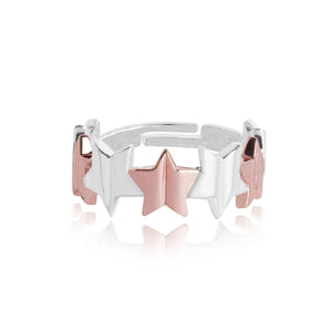 Joma Jewellery Silver Astra Ring with Two Tone Star GiftBagged - Gifteasy Online