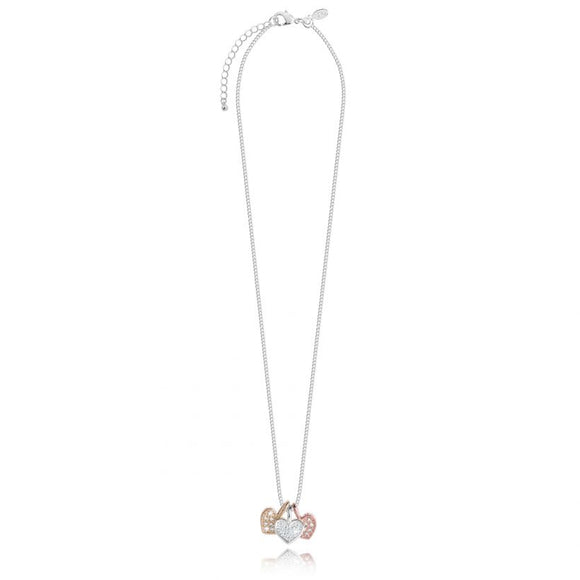 Joma Jewellery Florence Pave Heart Trio Necklace - Gifteasy Online