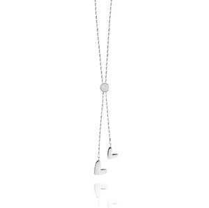 Joma Jewellery Silver Plated Heart Dash Lariat Necklace free Gift Bag and Tag - Gifteasy Online