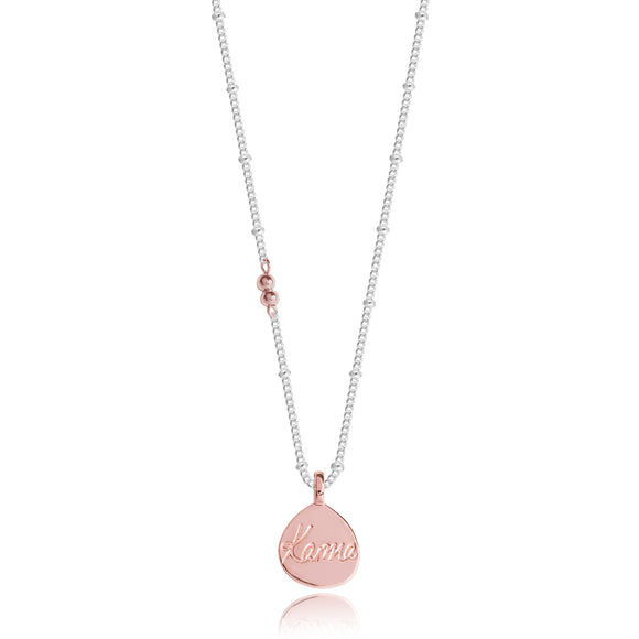 Joma Jewellery Karma Necklace - Silver and Rose Gold - Gifteasy Online