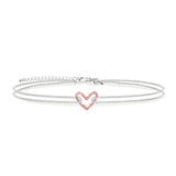 Joma Jewellery Thea silver with rose gold heart Necklace adjustable - Gifteasy Online