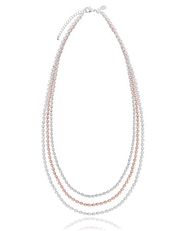 Joma Jewellery Thea PEBBLES - rosegold and silver three link necklace - Gifteasy Online