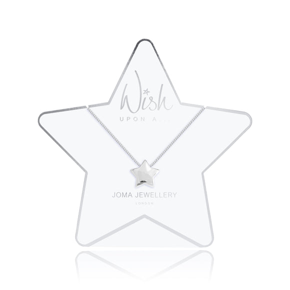 WISH UPON A STAR - silver chain with with smooth star pendant - necklace - Gifteasy Online