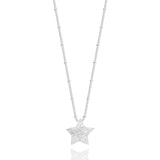 Joma Jewellery WISH UPON A STAR - long silver chain with large brushed star pendant - necklace - Gifteasy Online