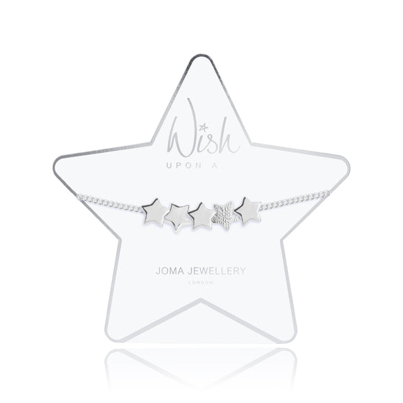 WISH UPON A STAR - silver star beads on a silver chain - bracelet - Gifteasy Online