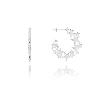 STARSTRUCK - silver star hoops - earrings - Gifteasy Online