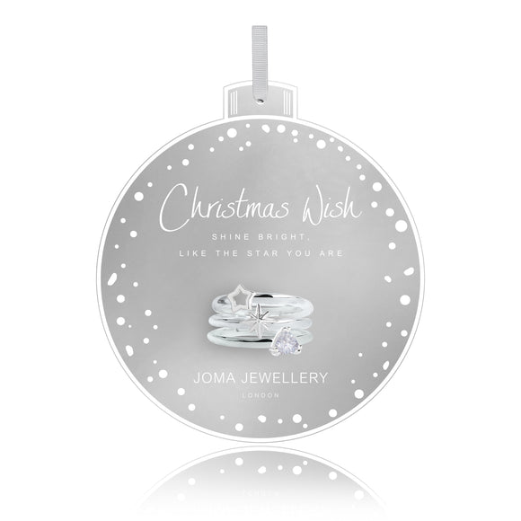 Joma Jewellery BAUBLES - CHRISTMAS WISH RINGS - adjustable rings - set of 3 - Gifteasy Online