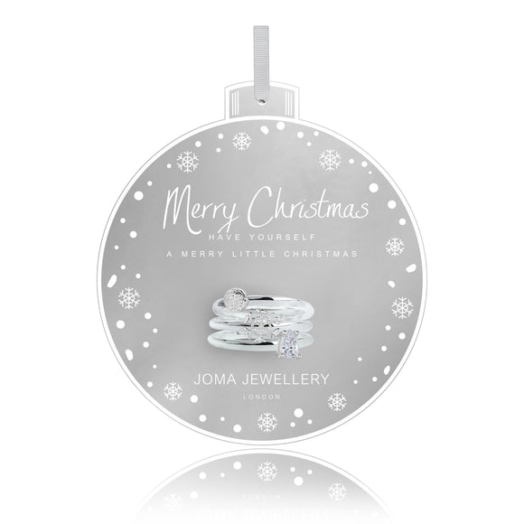 Joma Jewellery  MERRY CHRISTMAS RINGS Bauble - 3 Adjustable rings. - Gifteasy Online