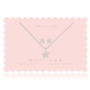 Joma Jewellery SENTIMENT SETS - SPARKLE - star outline pave earring and necklace set - Gifteasy Online