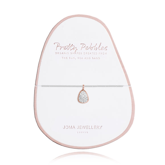 Joma Jewellery PAVE PEBBLES - silver bracelet with pave encrusted pebble charm - bracelet - Gifteasy Online