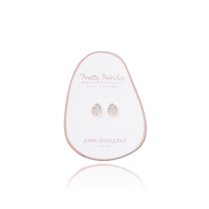 PAVE PEBBLES - rose gold studs with pave encrusted pebbles - earrings - Gifteasy Online