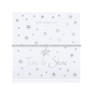 TIME TO SHINE - silver chain silver star pendant on foiled card - bracelet - Gifteasy Online