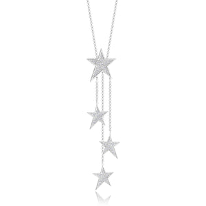 Joma Jewellery  SEEING STARS - silver pave star lariat - Gifteasy Online