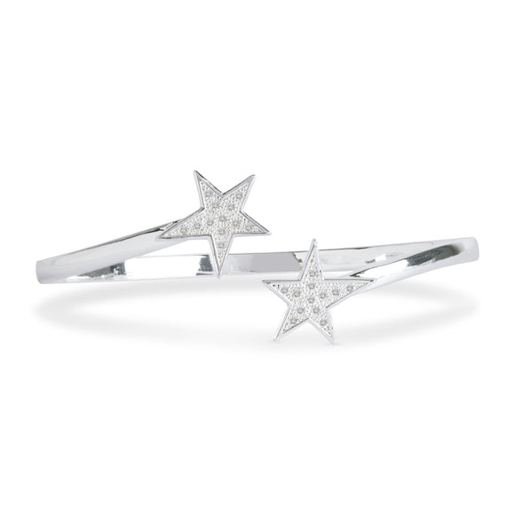 Joma Jewellery SEEING STARS - silver pave star bangle - Gifteasy Online