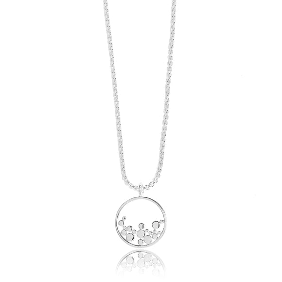 Joma Jewellery EVIE - silver circle scatter necklace - Gifteasy Online