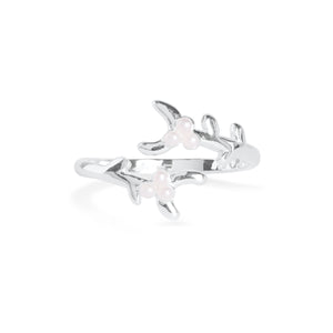 MEET ME UNDER THE MISTLETOE - silver and pearl wrap ring - Gifteasy Online