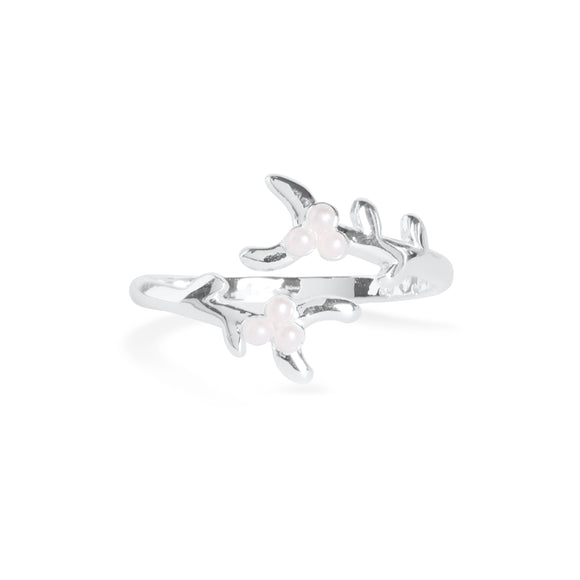 MEET ME UNDER THE MISTLETOE - silver and pearl wrap ring - Gifteasy Online