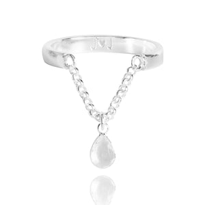 Joma Jewellery Astrid Adjustable Chain Ring Clear - Gifteasy Online