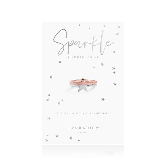 SPLIT - Sparkle and Shine - silver and rose gold star stacking rings - Gifteasy Online