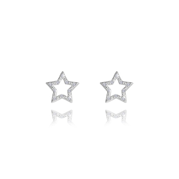 THEA - star silver pave earrings - Gifteasy Online