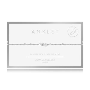 Joma Jewellery Anklet Silver Feather - Gifteasy Online