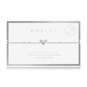Joma Jewellery Anklet Silver Heart - Gifteasy Online