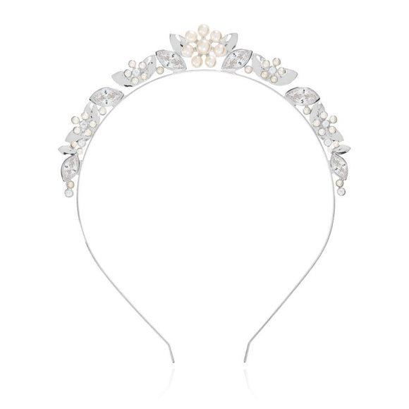 Joma Jewellery HAPPY EVER AFTER HAIR ACCESSORIES PEARL FLOWER AND CZ HAIR BAND - Gifteasy Online