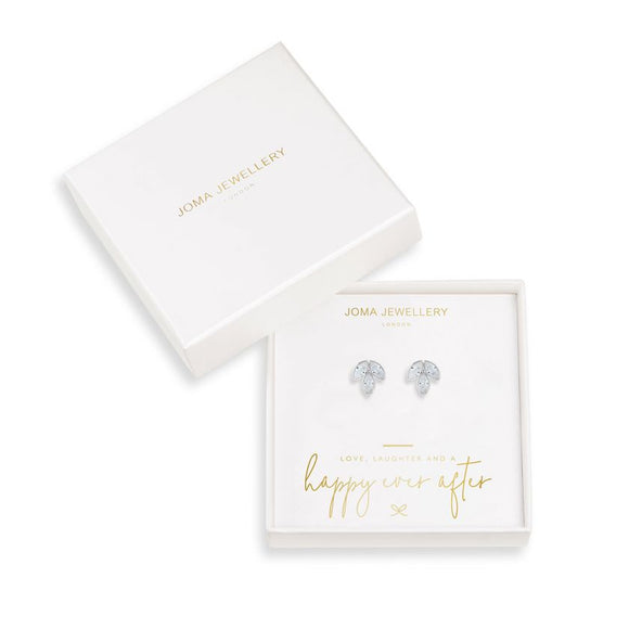 Joma Jewellery Happy Ever After Bridal Jewellery Crystal Leaf Earrings - Gifteasy Online