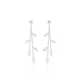 Joma Jewellery Happy Ever After Bridal Jewellery Pearl Crystal Leaf Earrings - Gifteasy Online