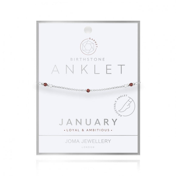 Joma Jewellery Birthstone Anklet January - Gifteasy Online
