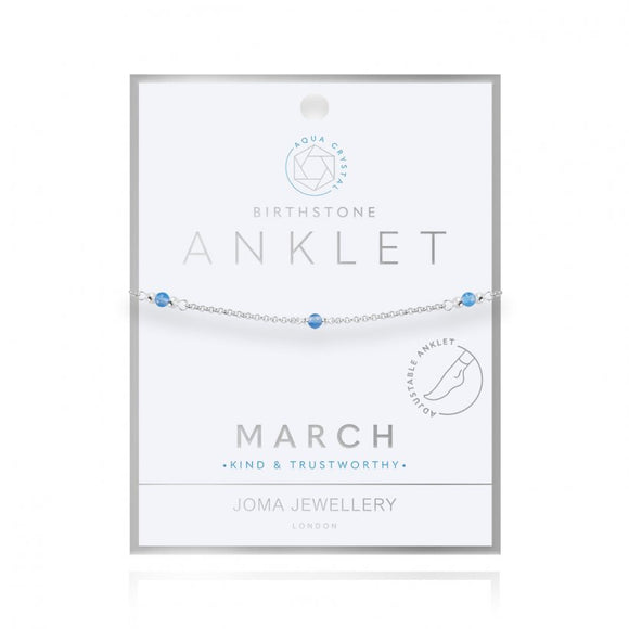 Joma Jewellery Birthstone Anklet March - Gifteasy Online