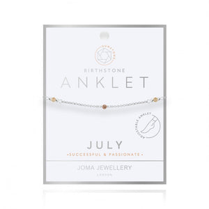 Joma Jewellery Birthstone Anklet July - Gifteasy Online