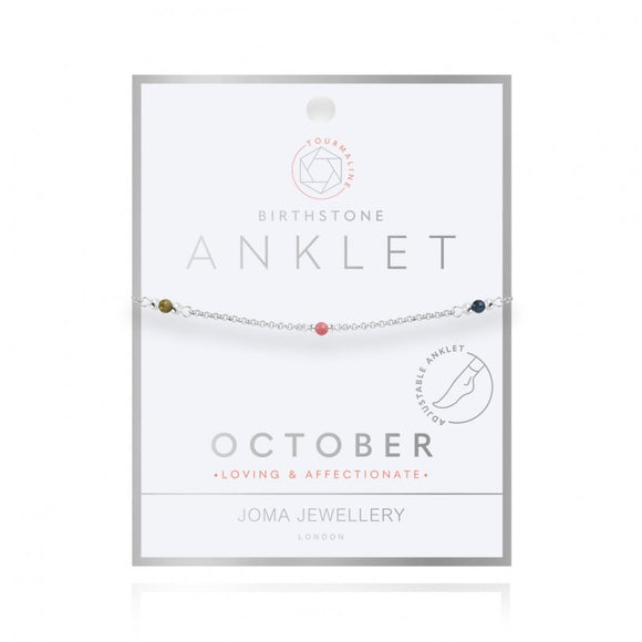 Joma Jewellery Birthstone Anklet October - Gifteasy Online